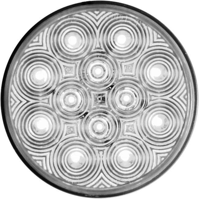 J-4412-C – JAMMY Trailer Light, Stop/Turn/Tail/ Backup Light 12 Diode Configuration LED Round Clear Lens 4 Inch Diame...